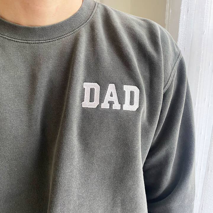 DAD Varsity Block Crewneck Sweatshirt for wholesale by Arden & Gold