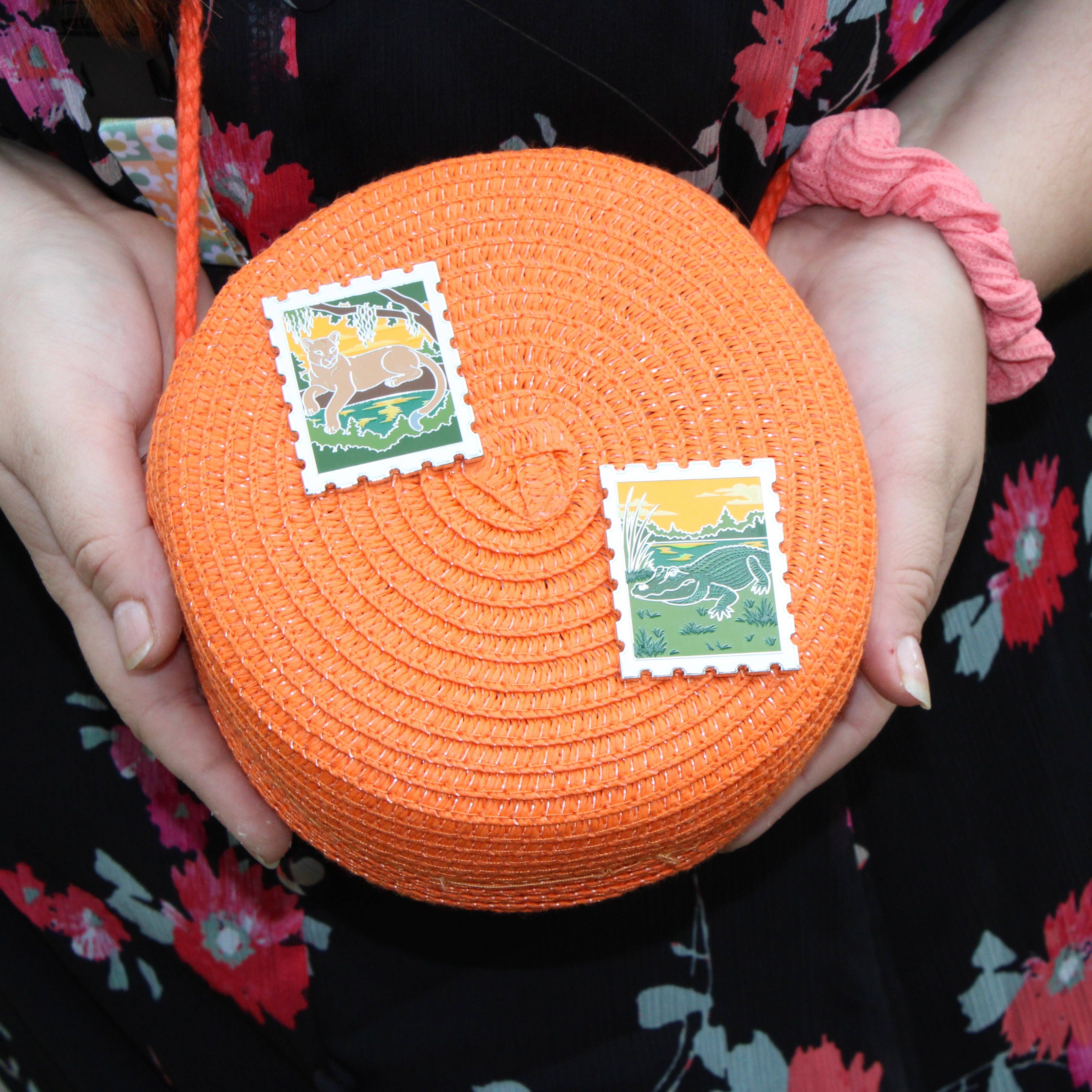 Pin Hive LLC - Wholesale Lapel Pin/Button - American Alligator Postage Stamp Enamel Pin10