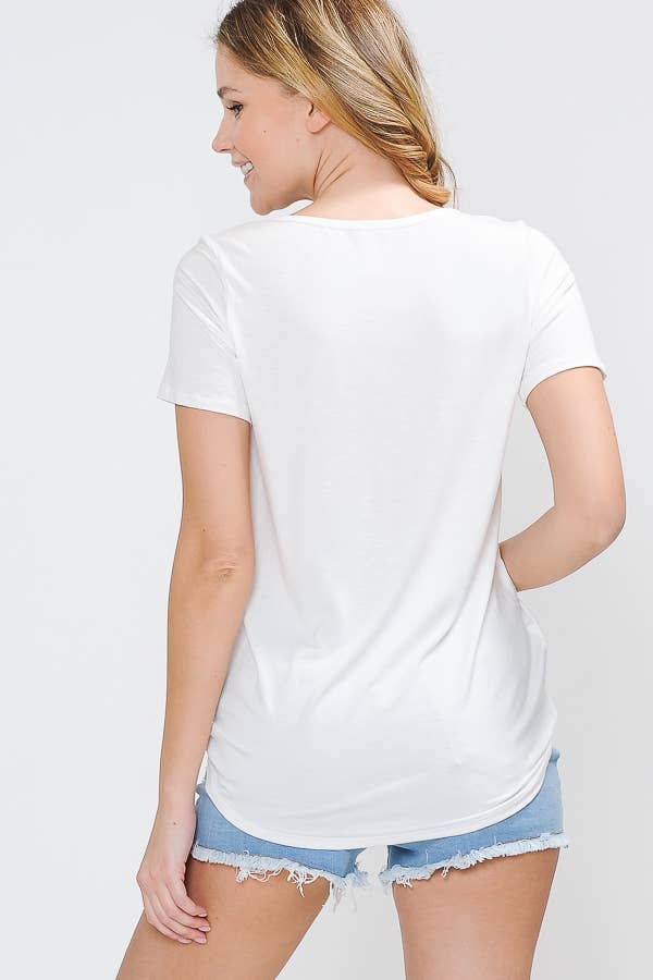 Burgundy Apparel - Wholesale Knit Top - Women's - CRISS CROSS SHORT SLEEVE TOP19