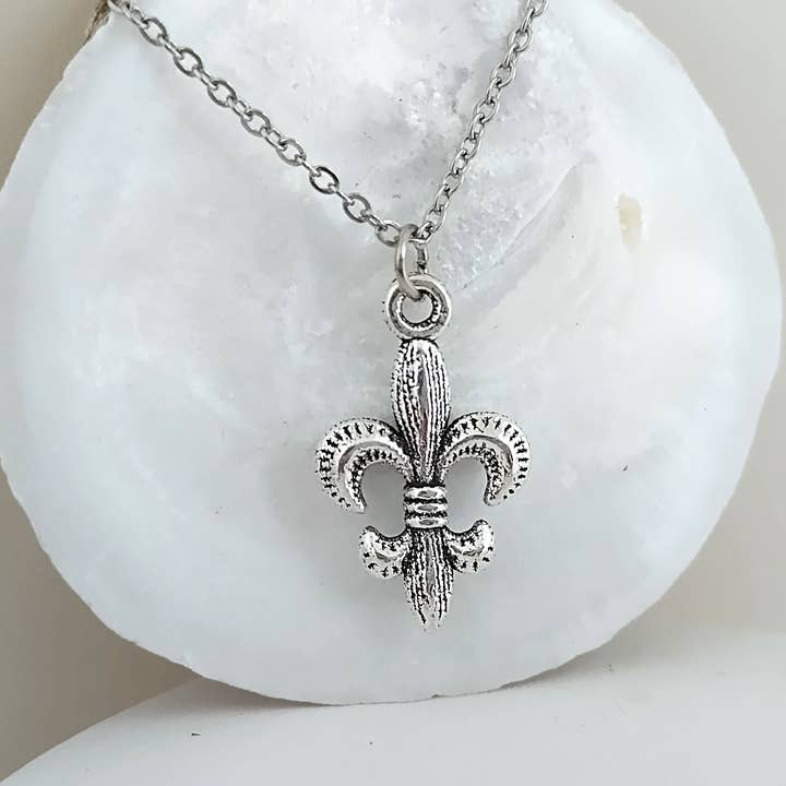 Fleur De Lis Necklace, Necklace & Earring Set Available for wholesale by Piccadilly Pendants