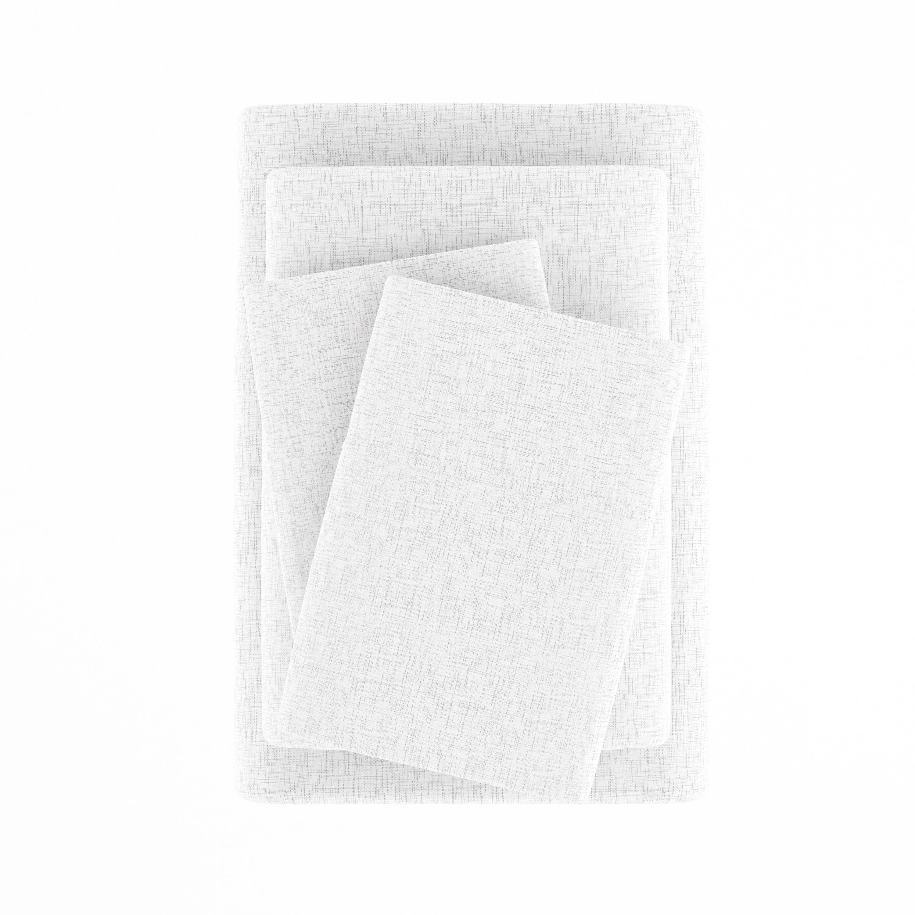 ienjoy Home - Vente Parures de lit - Ensemble de draps 4 pièces à motif de style chambray11