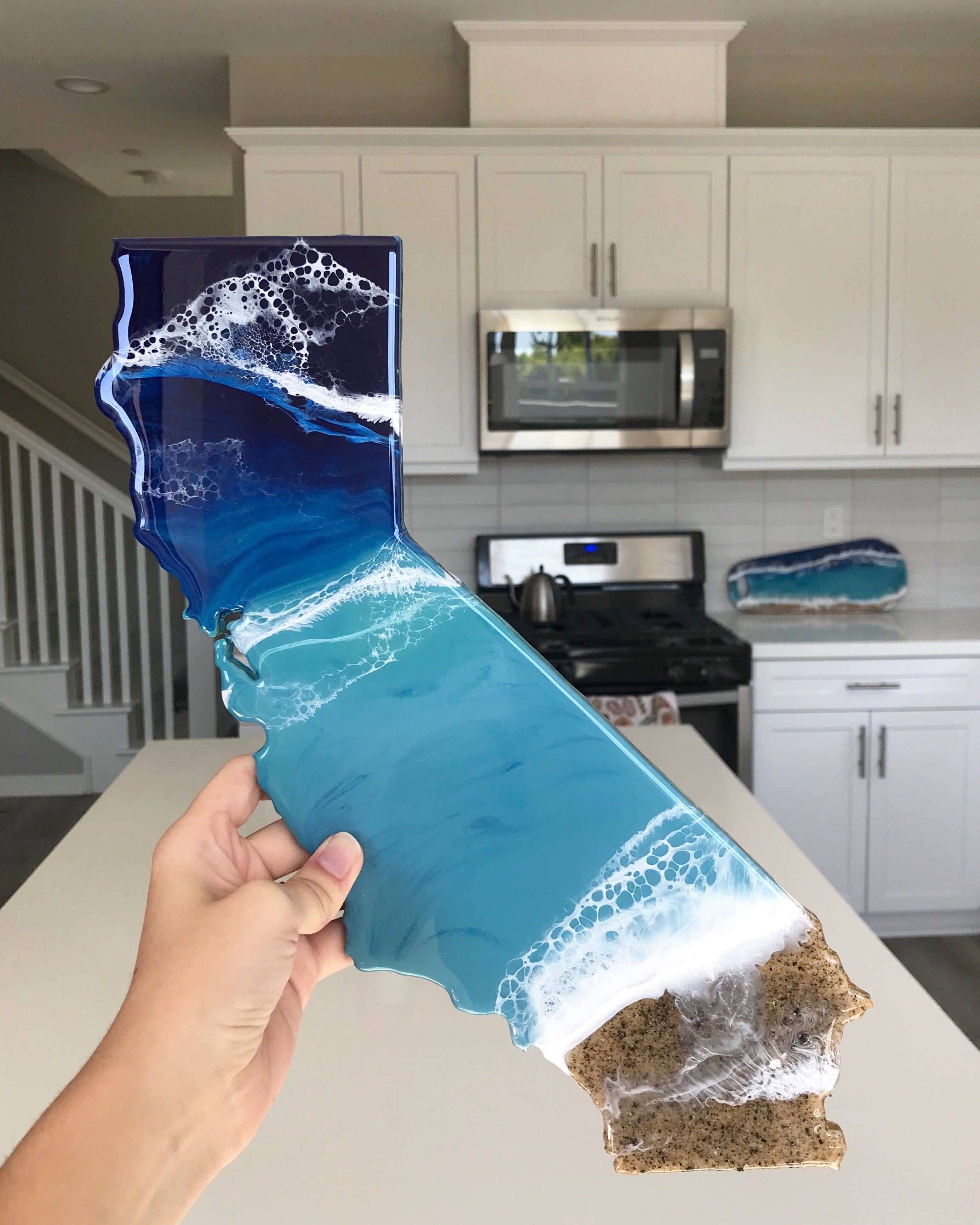 WLB Designs - Venta al por mayor Papel pintado 3D - Arte de pared de Beach State, arte de resina Ocean Wave0