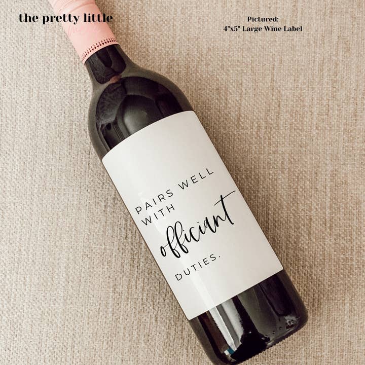 the pretty little mess - Wholesale Gift Tag Label - Officiant Gift, Officiant Proposal, Officiant Wine Label, Officiant Gift Idea, Gift for Wedding Officiant, Pastor Gift, Ordained Minister