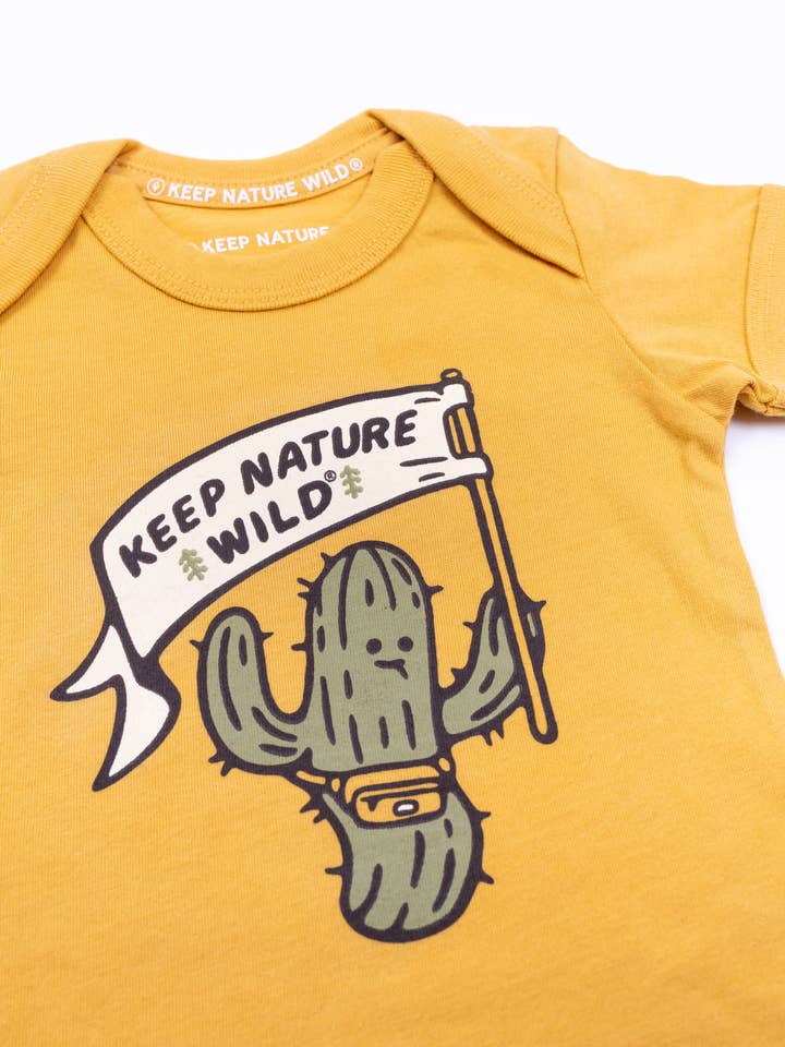 Keep Nature Wild - Wholesale Bodysuit (Non-Footed) - Baby - Happy Camper Saguaro Baby Bodysuit | Mustard2
