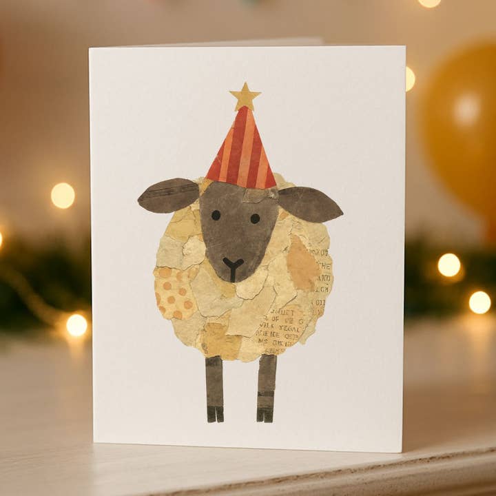Carte de vœux d'anniversaire avec moutons, lot de 10 pour la vente par Kin Press Cards