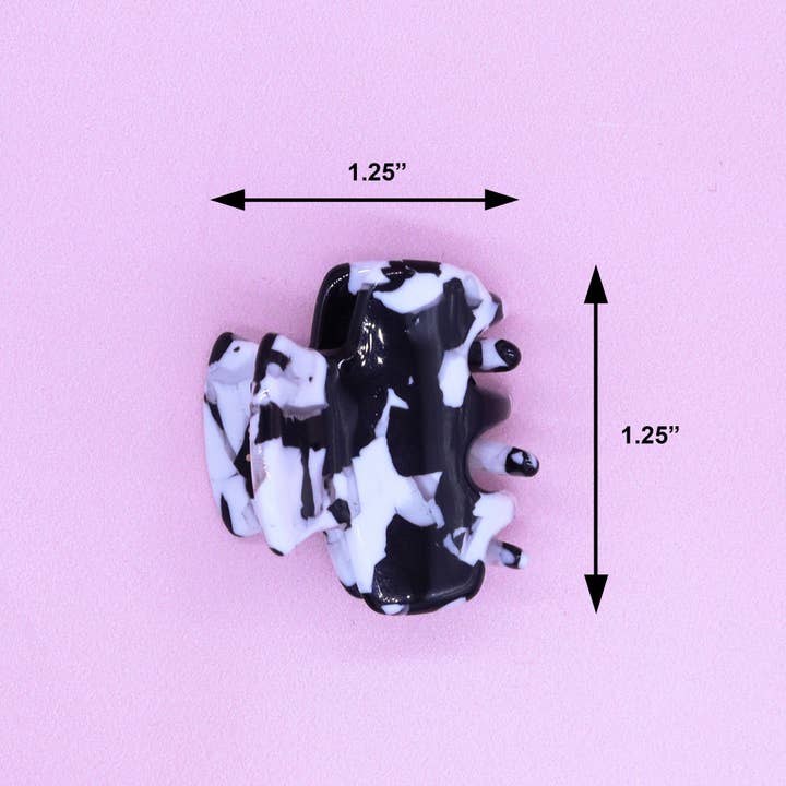 Frog Sac - Wholesale Hair Clip - Women's - Small Square Tortoise Shell Hair Claw Clips - 2 Pack