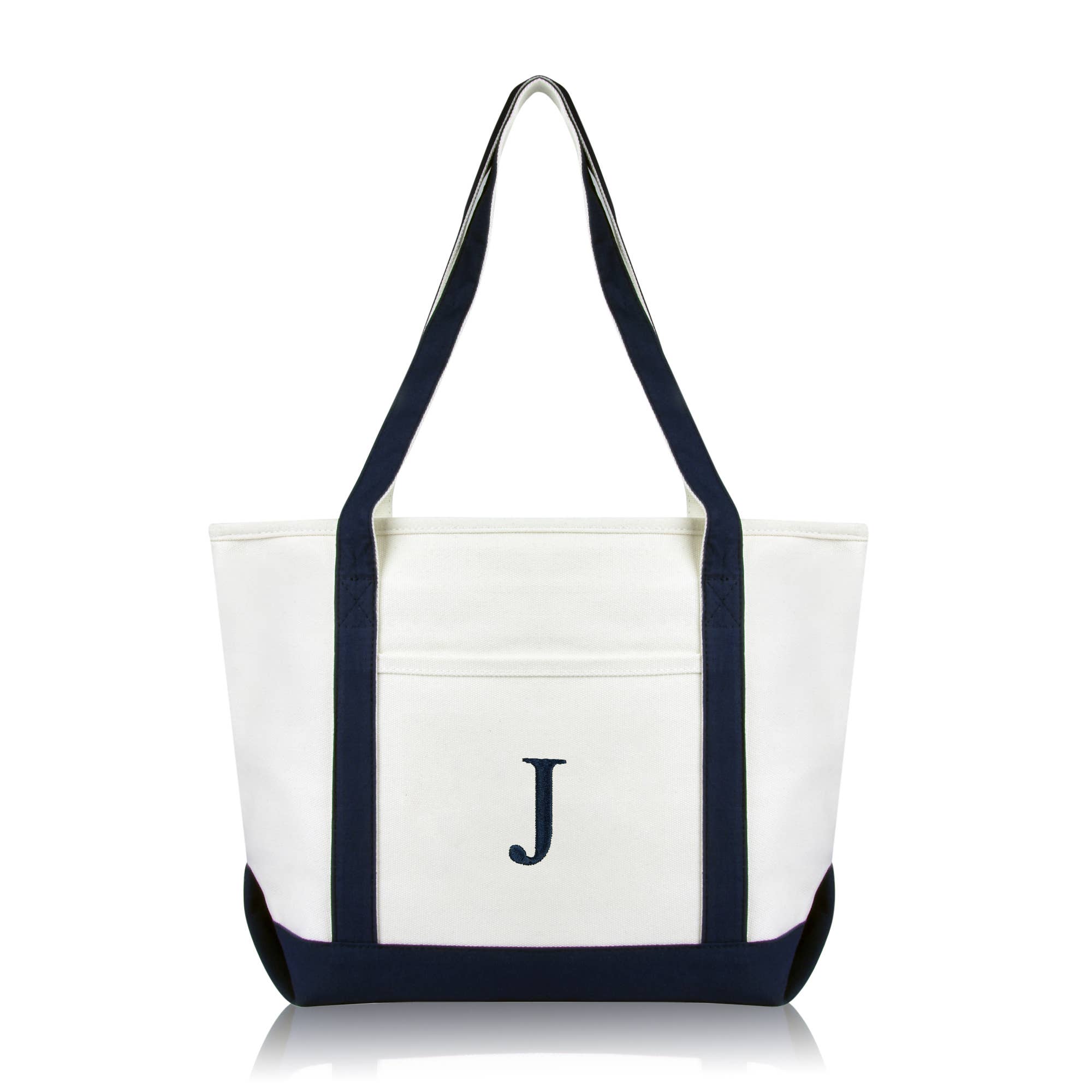 Dalix - Wholesale Tote Bag - Women's - DALIX Medium Personalized Tote Bag Monogram Letter J32