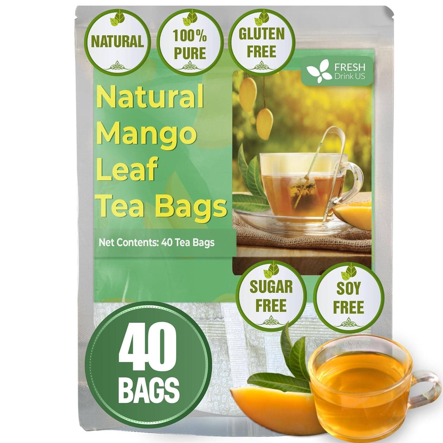 Naomi's Happy Place Shop - Wholesale Health/Detox Tea - Mango Leaf, Whole Dried Leaves, Tea Bags, Powder, 100% Natural & Pure from Mango Leaves. Mango Dried Leaves. Loose Leaf Mango Herbal Tea. Mango Leaf Tea. No Sugar, No Caffeine, No Gluten, Vegan.0