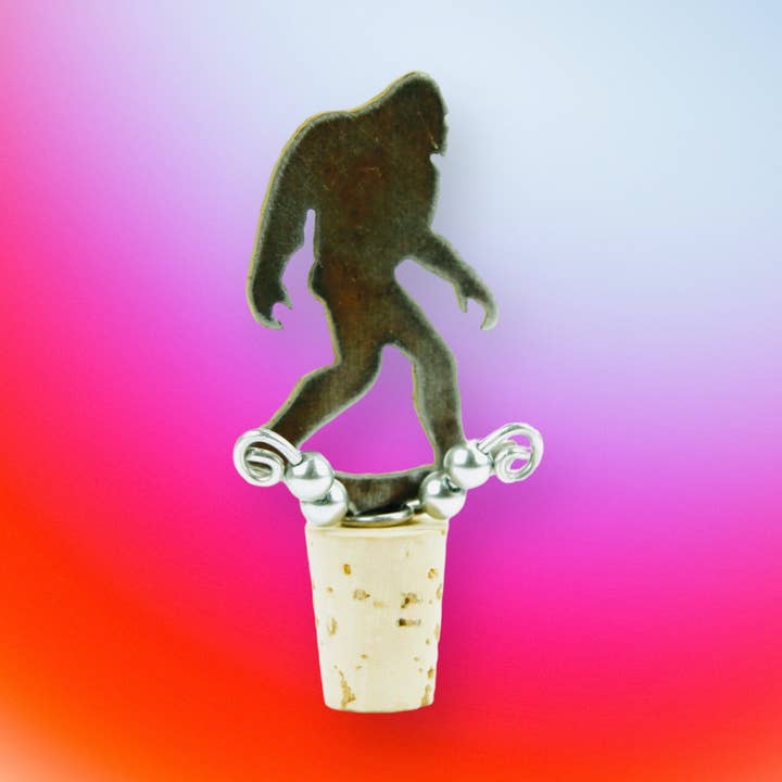 Bigfoot Wine Stopper cork barware kitchen Sasquatch yeti for wholesale by Whimsies