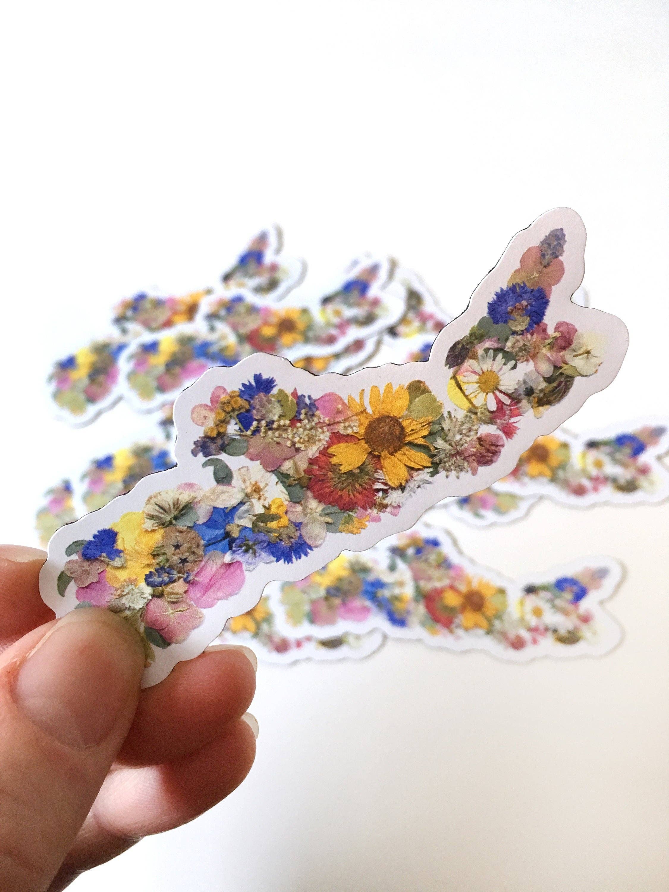 Seek & Bloom Creative Co. - Vente Aimants - Carte de la Nouvelle-Écosse Fleur Pressée, Aimant 3"3