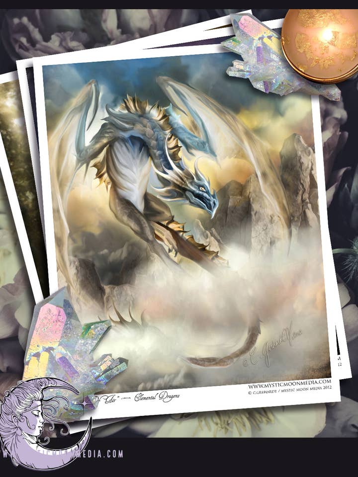 "Drakon Of Air" Dragon Fantasy Art Print for wholesale by Mystic Moon Media LLC