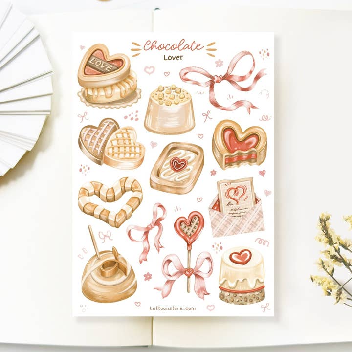 Sticker Sheet - Chocolate Lover for wholesale by Lettoon
