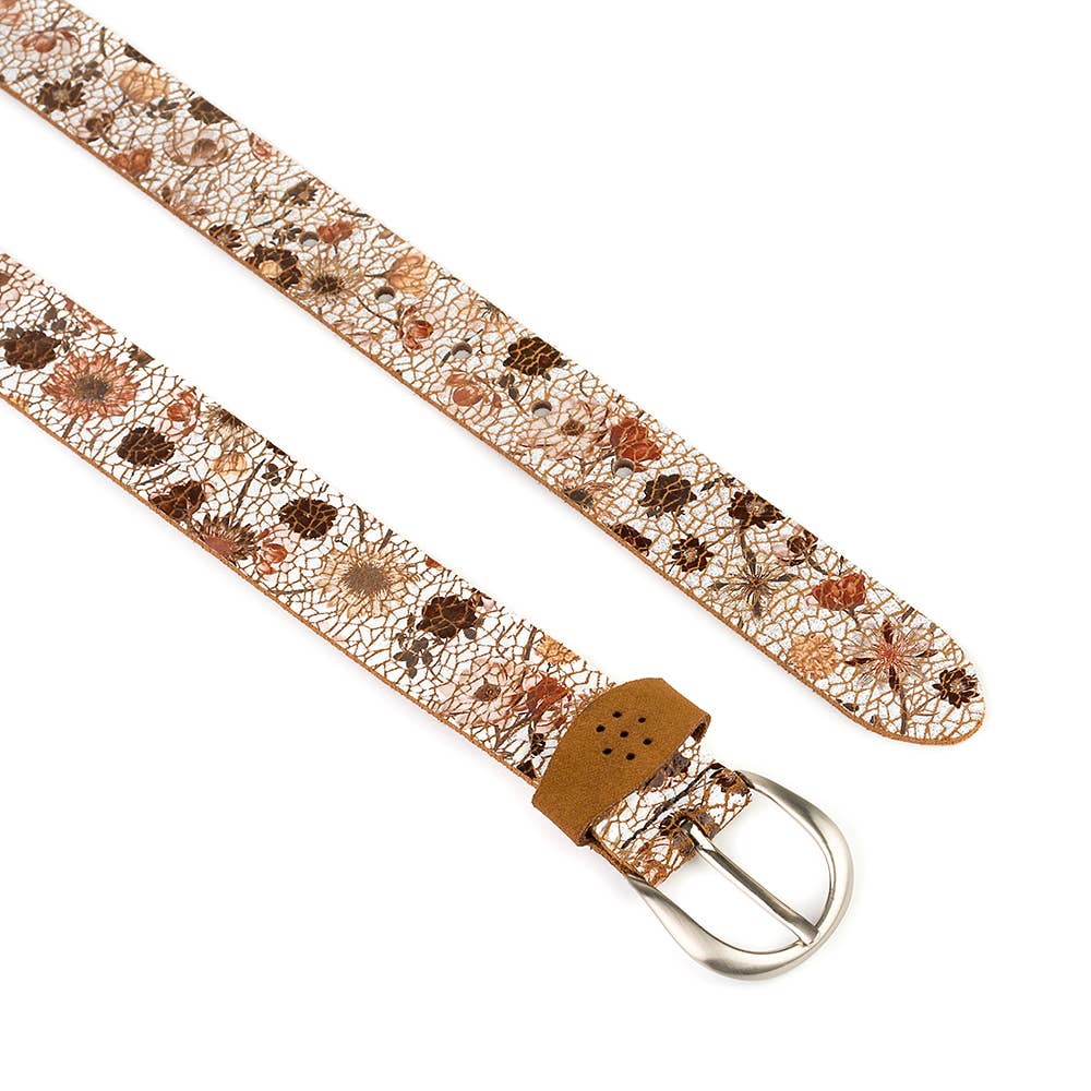 VALTICO - Wholesale Belt - Women's - Leather belt with floral tapestry.2