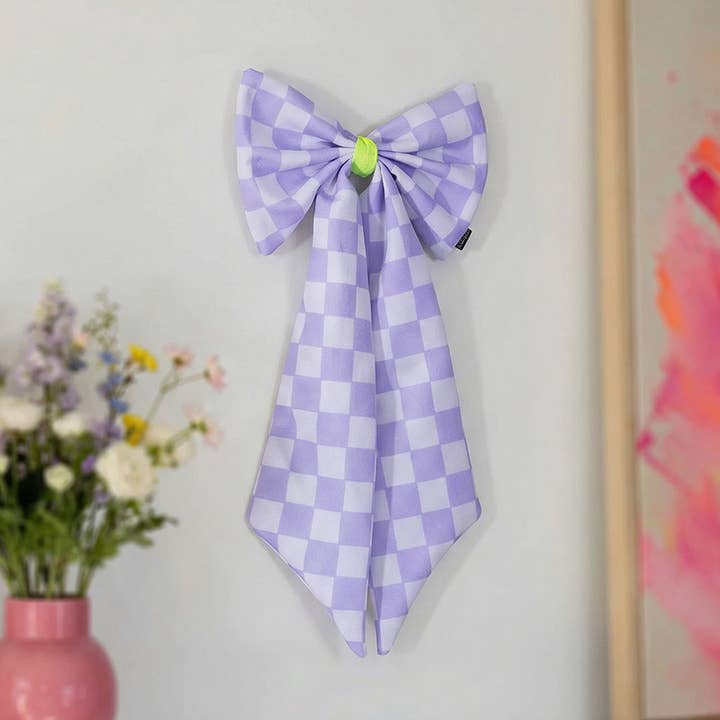 Boucle toile blanc cassé/lilas à motif à carreaux pour la vente par coopz