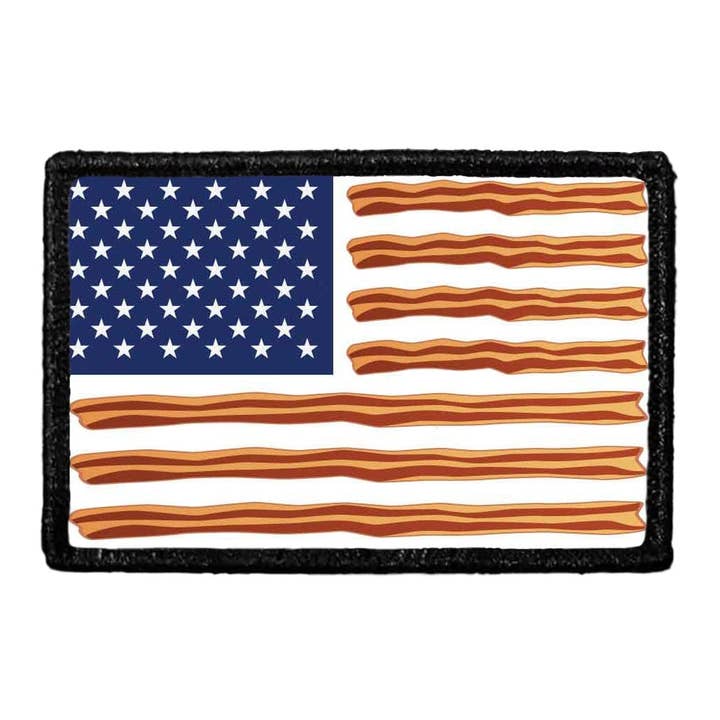 Pull Patch - Wholesale Patch - US Flag - Bacon - Cooked - Removable Patch