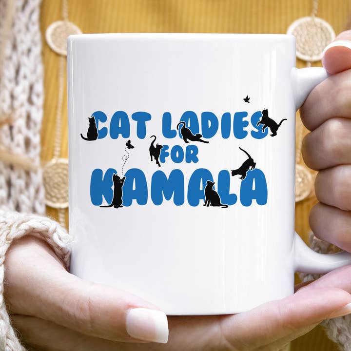 Cat Ladies Ffor Kamala - Caneca de café engraçada democrata por atacado de House Of Rodan