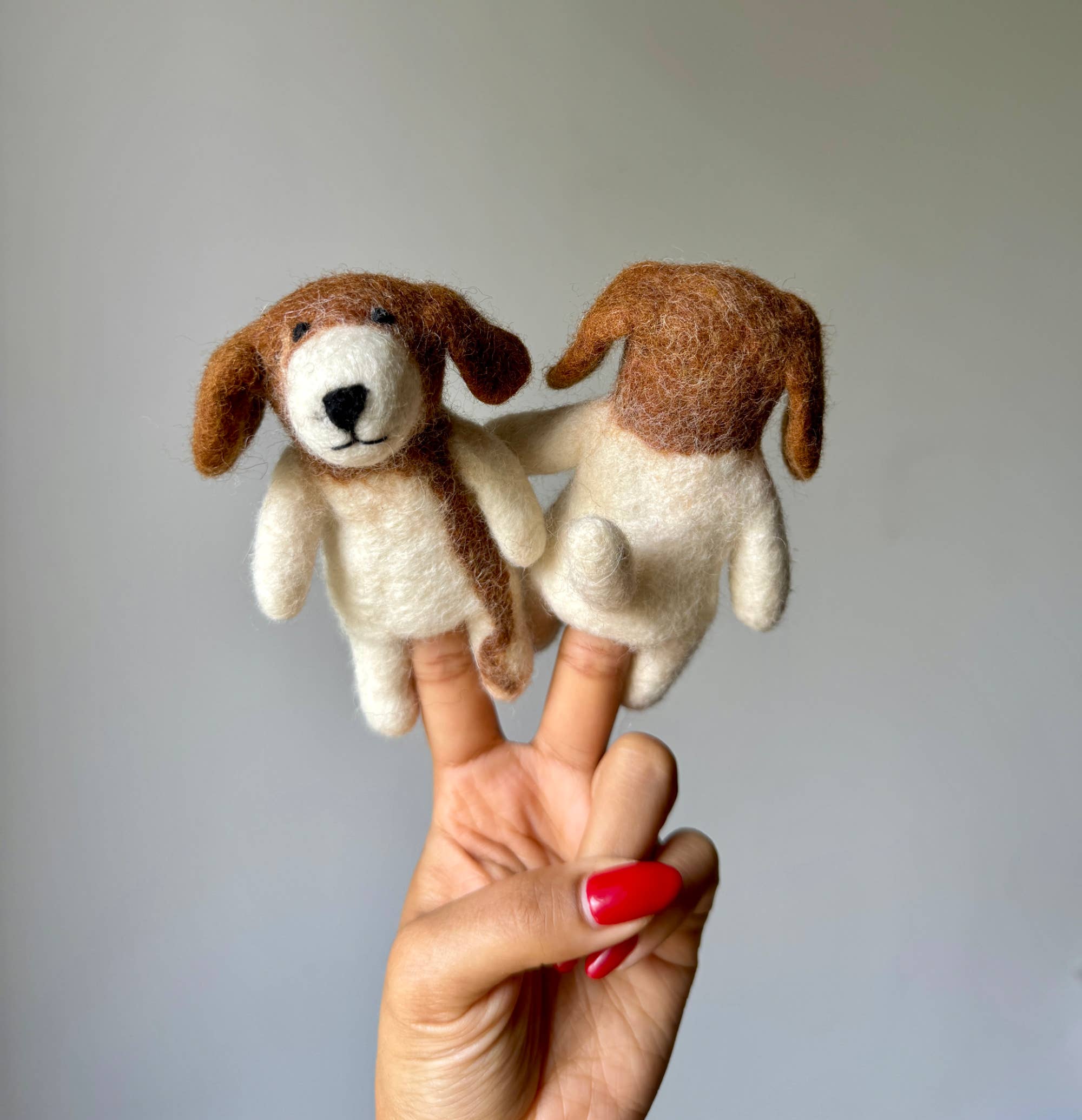 Everest Pet Supply & Gifts - Venta al por mayor Marioneta de dedo - Niños y bebés - Títere de Dedo de Perro, Hecho a Mano, Fieltro de Aguja, 100% Lana0