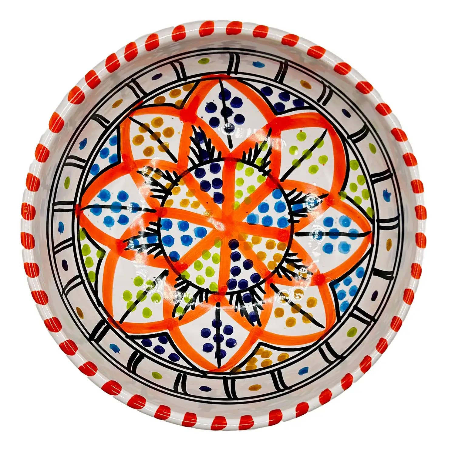Etnico del Mondo - Wholesale Decorative Plate/Dish/Bowl - Tunisian Decorated Ceramic Bowl Diameter 15 cm #10