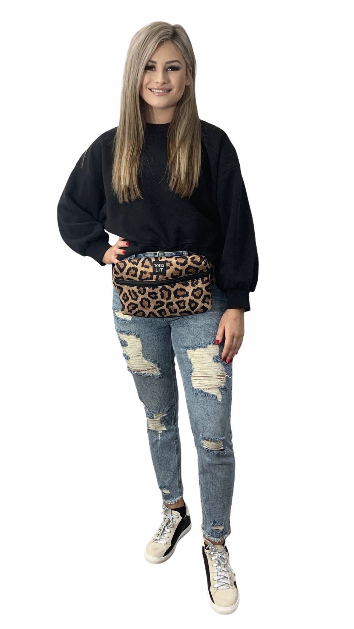 Drink Handlers - Wholesale Belt Bag - Women's - Leopard Fanny Packin' Tote1