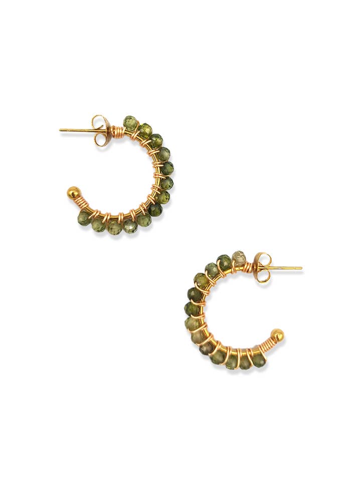 Brincos Shimmer Peridot Verde por atacado de BLOSS Jewelry