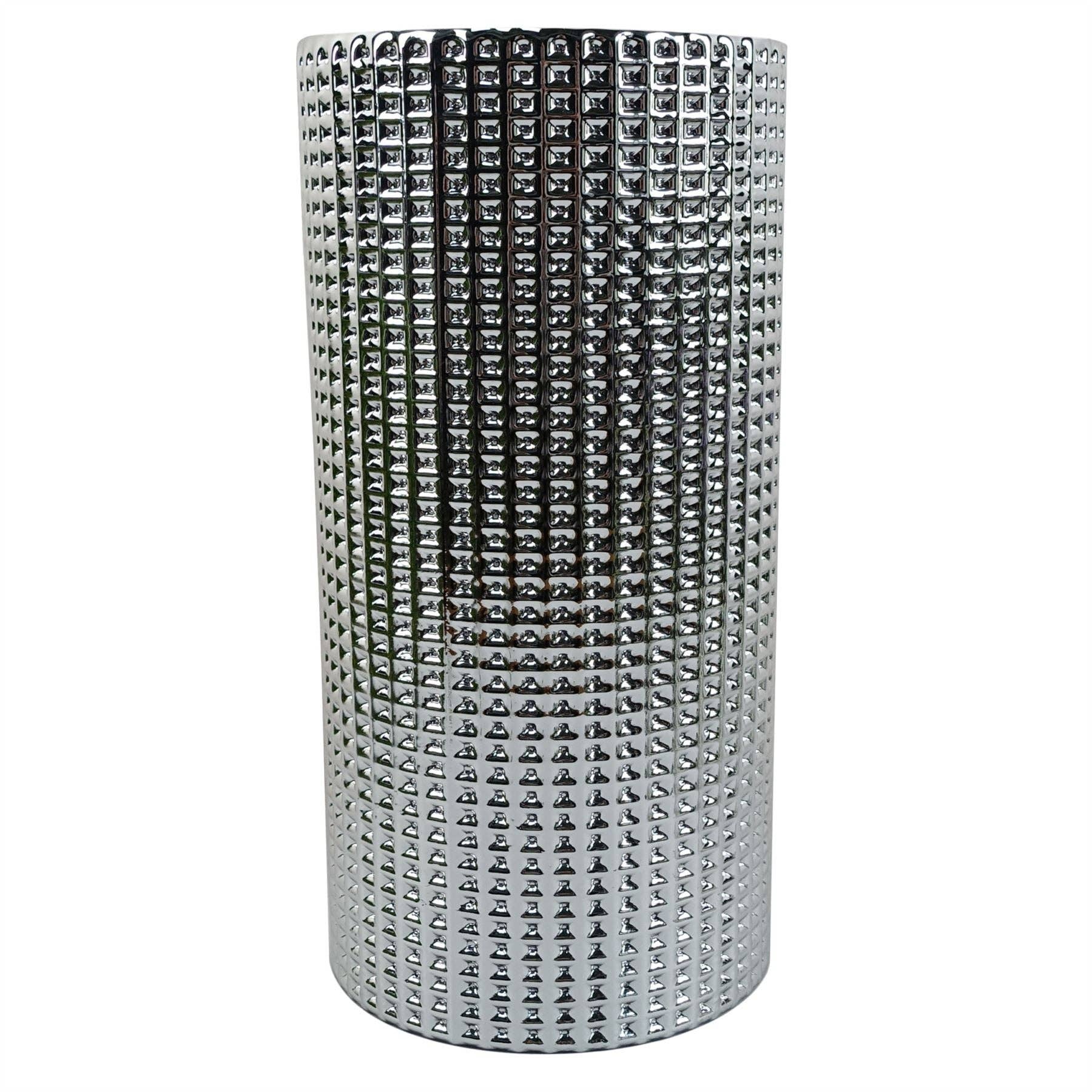 Leaf Design UK LTD – wholesale Vase – Glass Vase Silver Dot Glass Vase 30cm0