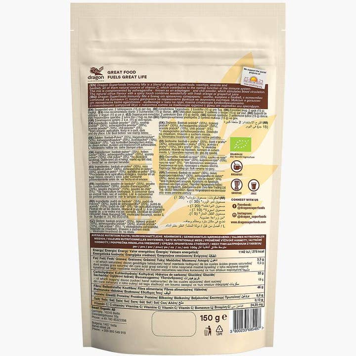 Smart Organic - Wholesale Protein/superfood powder - Immunity Mix, Bio, Dragon Superfoods, 150g1