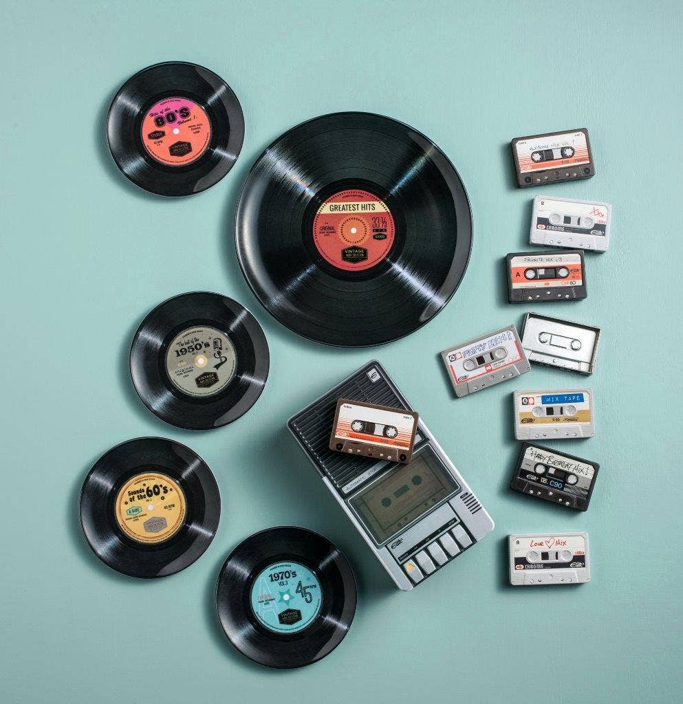 Tin Treats – wholesale Decorative box – Cassette Tins 6 Asst (in a display box)  With Fruit Drops 1