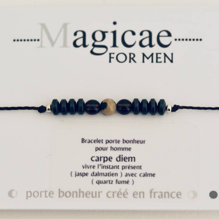 Magicae – Großhandel Perlenarmband – CARPE DIEM Herren-Armband mit Glücksbringer