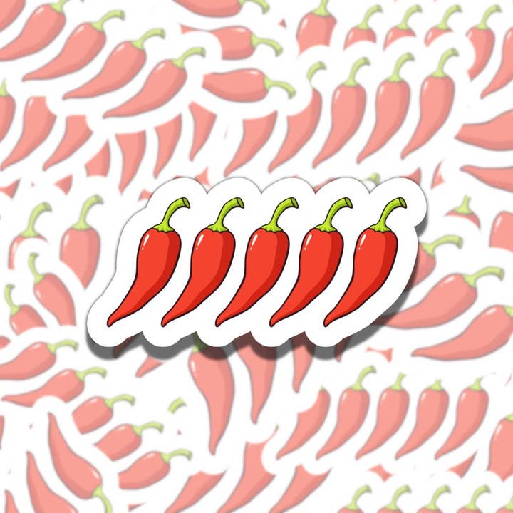Juego de pegatinas de vinilo Chili Pepper Spice Level & Reading para venta al por mayor de Sticky Sadness Designs