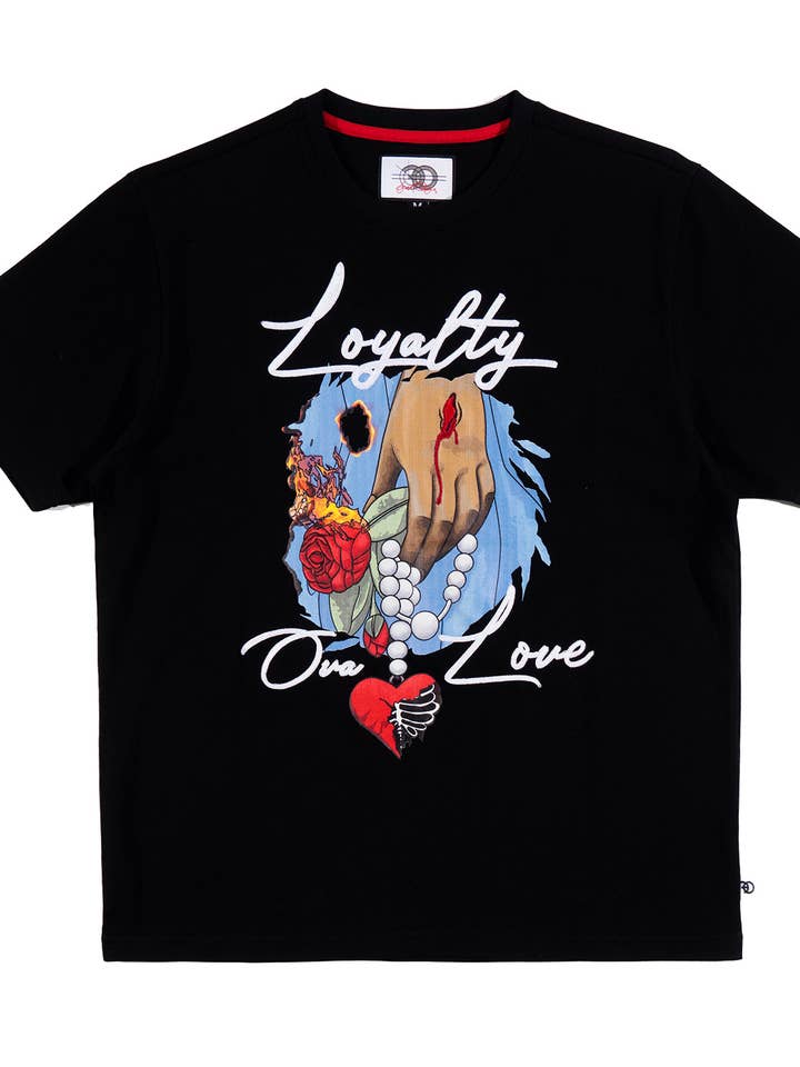 Camiseta F134 Loyalty Over Love, color negro para venta al por mayor de Makobi