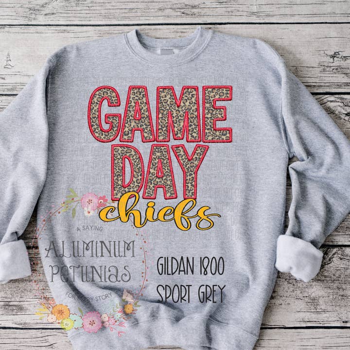 Aluminum Petunias - Wholesale Sweatshirt - Women's - Game Day Faux Embroidery Graphic Tee12