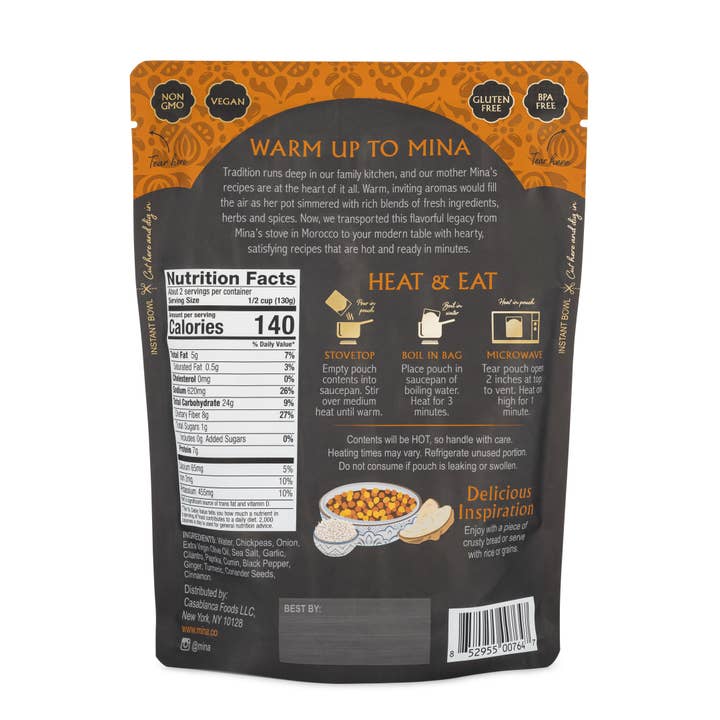 Mina - Wholesale Soup - 10 oz Hummus Moroccan Chickpeas1