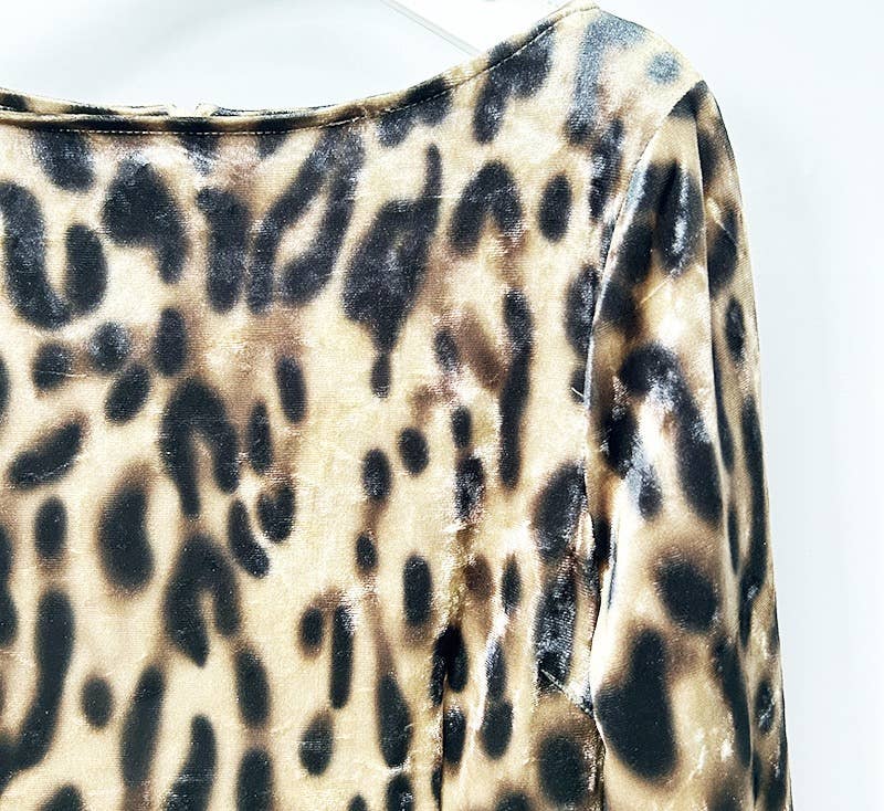 Color as pictures DR807Y Leopard Print Velvet Gown with One-Shoulder Grace for wholesale on Faire4