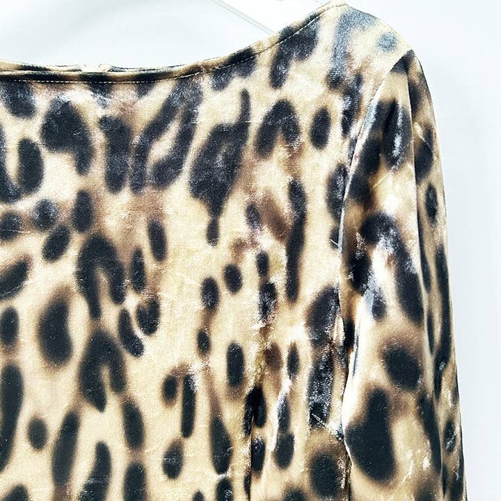 Color as pictures DR807Y Leopard Print Velvet Gown with One-Shoulder Grace for wholesale on Faire4