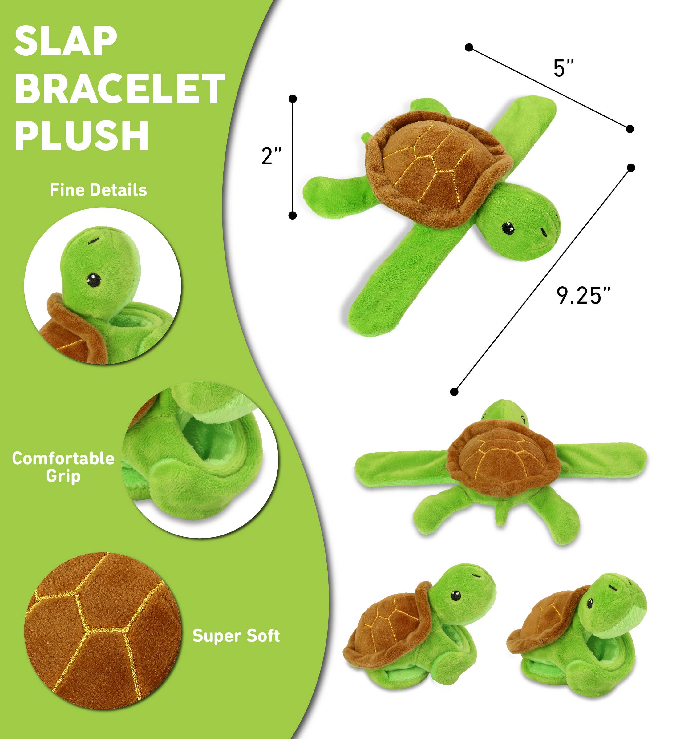 Cota Global – wholesale Stuffed/plush toy – Kids & baby – Slap Bracelet Plush - Sea Turtle2