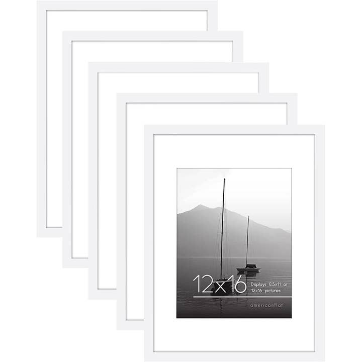 Americanflat - Wholesale Picture Frame - Americanflat Picture Frame with Mat Slim Molding (5 Pack)139