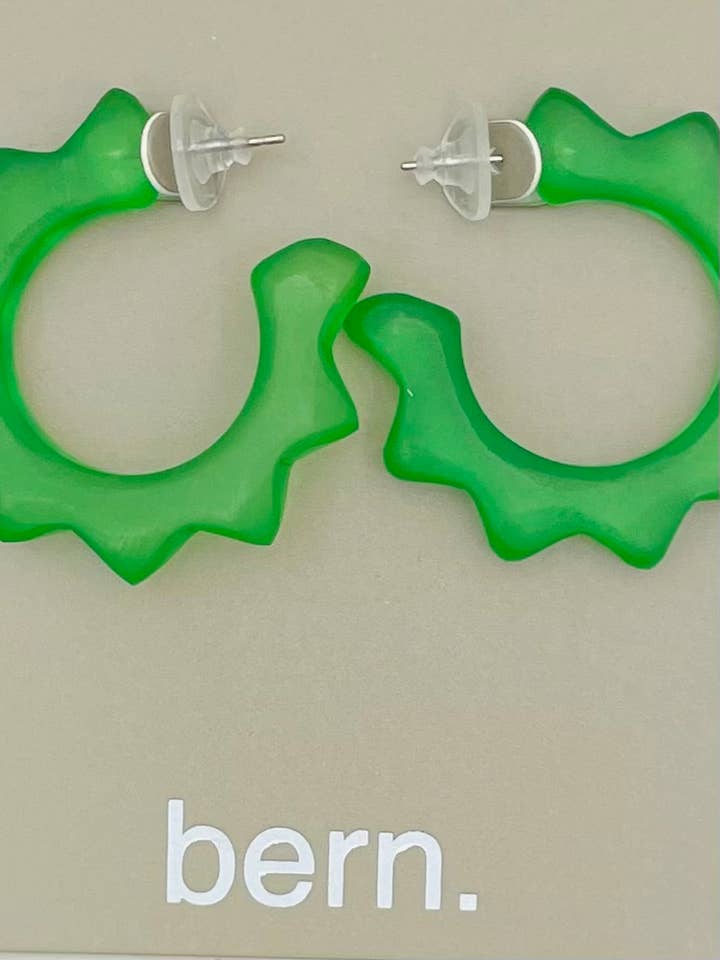 CLASSIC - Retro Frosted Hoop (green) BER319 for wholesale by TWO FORTY TWO