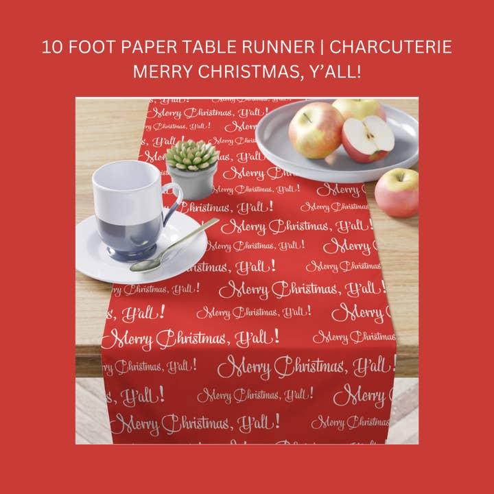 Hey Y'all Party - Wholesale Table Runner - SAMPLE SALE Merry Christmas, Y'all Paper Table Runner