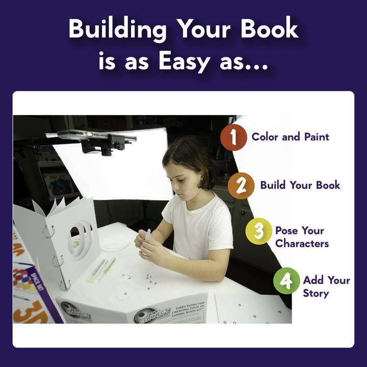 EyeConnect Crafts - Wholesale DIY Craft Kit - Kids - 3D Tunnel Book: SPACE (Deluxe Size)9