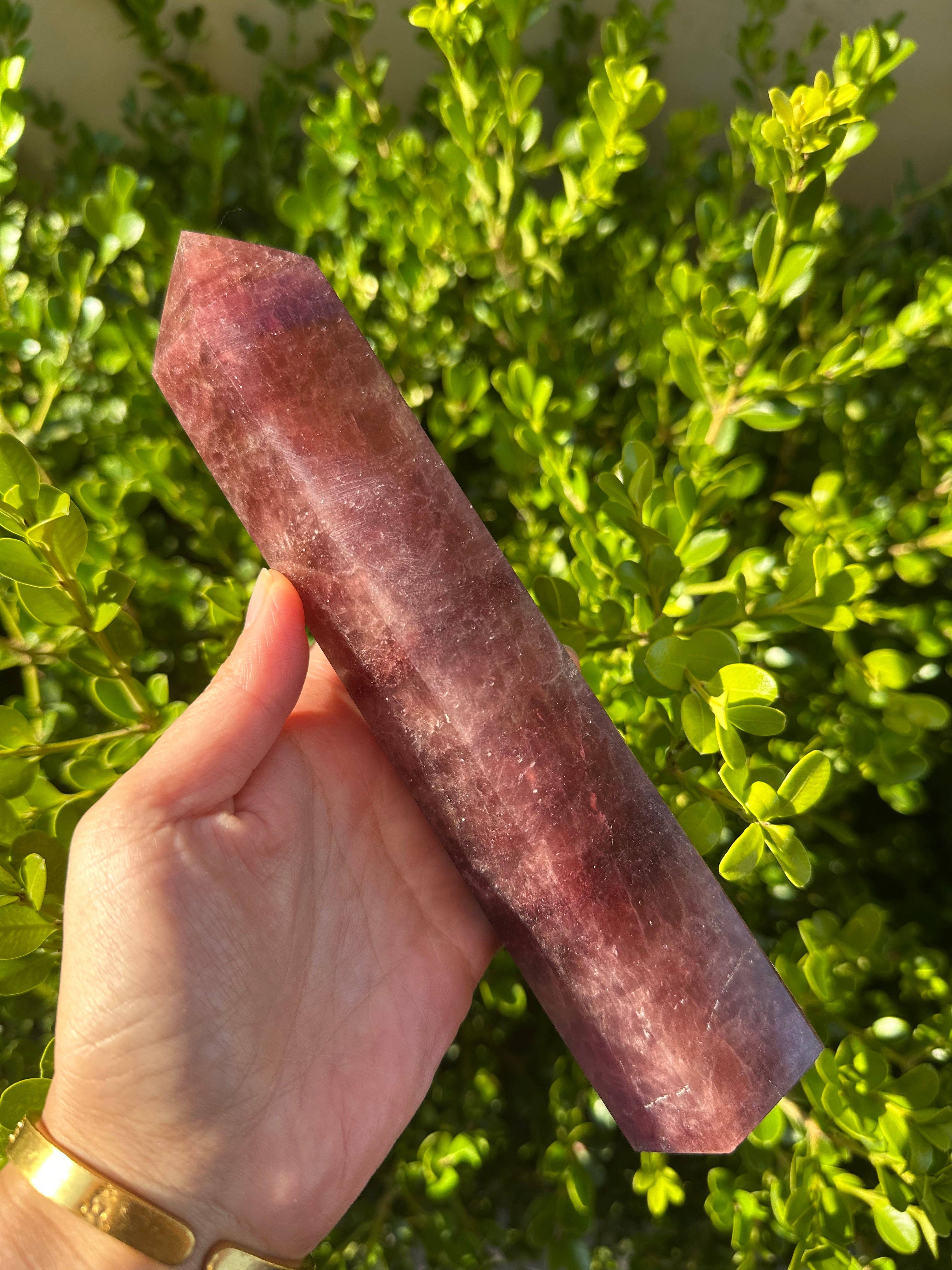 Moon Rituals - Wholesale Spiritual Stone/Crystal - Large Strawberry Quartz Crystal Tower Obelisk – Love & Emotional Healing, Christmas Crystal Gift  #35