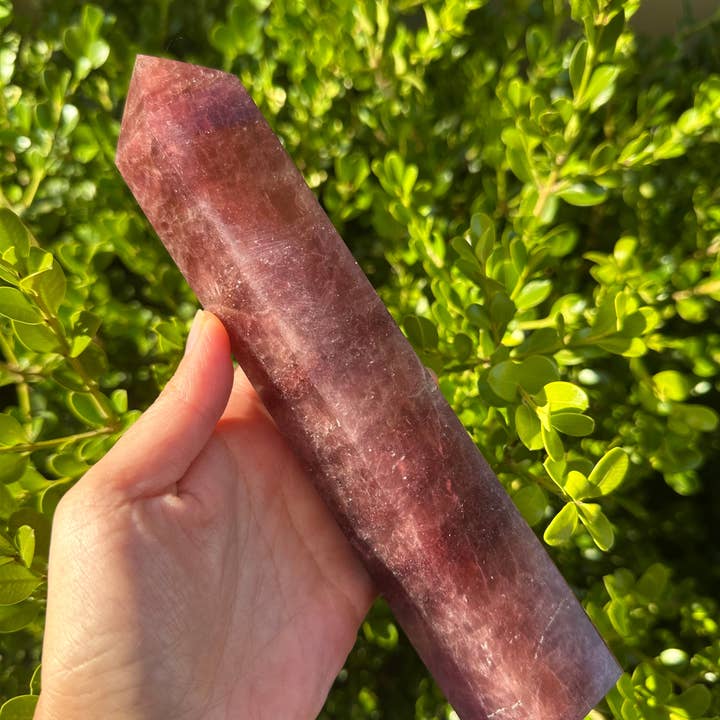 Moon Rituals - Wholesale Spiritual Stone/Crystal - Large Strawberry Quartz Crystal Tower Obelisk – Love & Emotional Healing, Christmas Crystal Gift #35