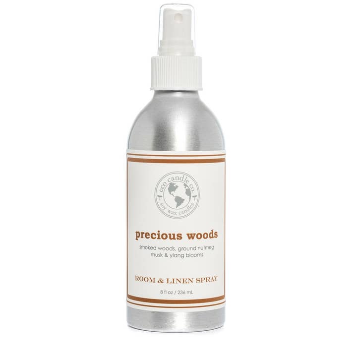 room & linen spray PRECIOUS WOODS for wholesale by Eco Candle Company