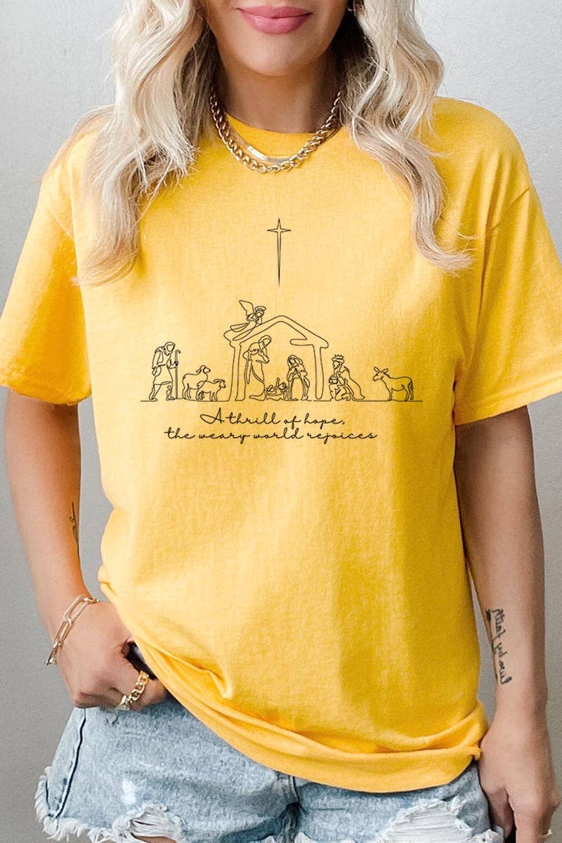 COLORBEAR - Wholesale T-Shirt (Graphic) - Unisex - A Thrill of Hope Nativity Graphic Heavyweight Tee6