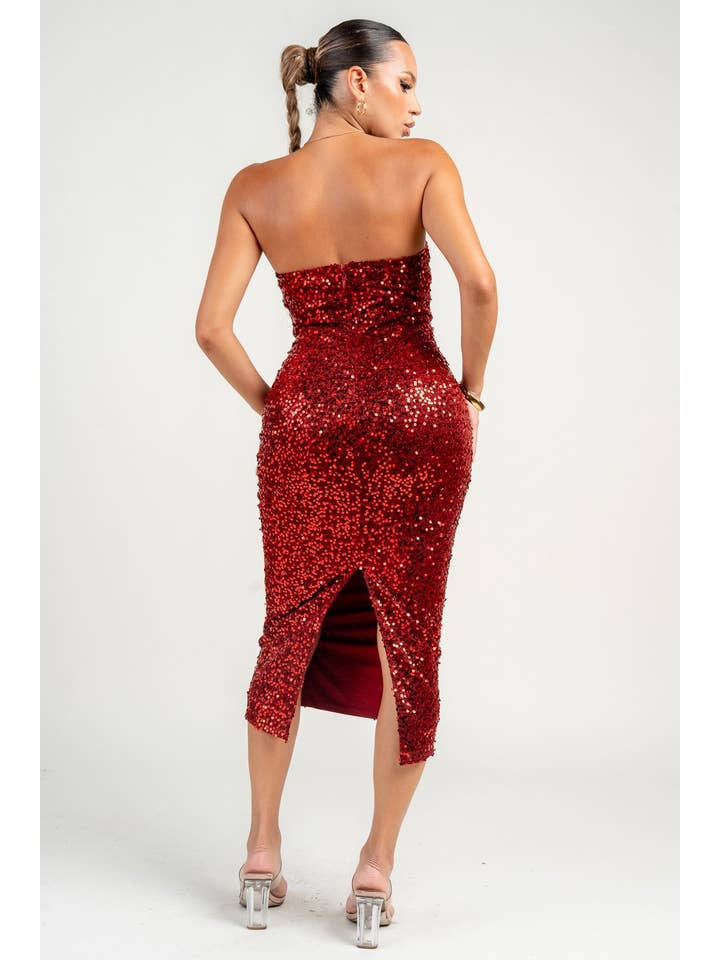 PRIVY - Wholesale Dress - Women's - PD79327S / WIRE INSET TUBE MIDI DRESS7