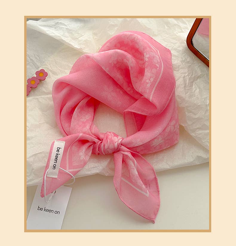 MKS America - Wholesale Bandana - Women's - pink fairy tale Floral Bandana Square scarf15