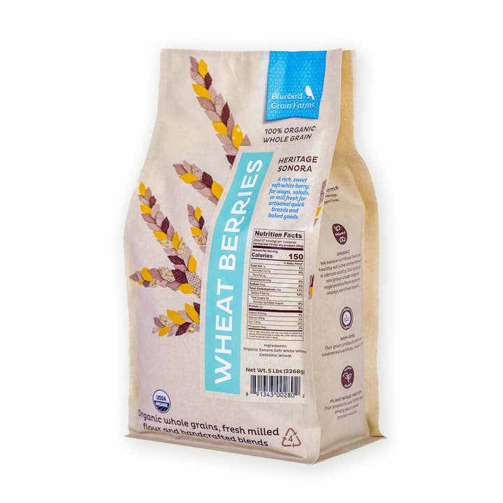Organic Sonora Soft White Wheat Berries - 5 lb for wholesale by Bluebird Grain Farms