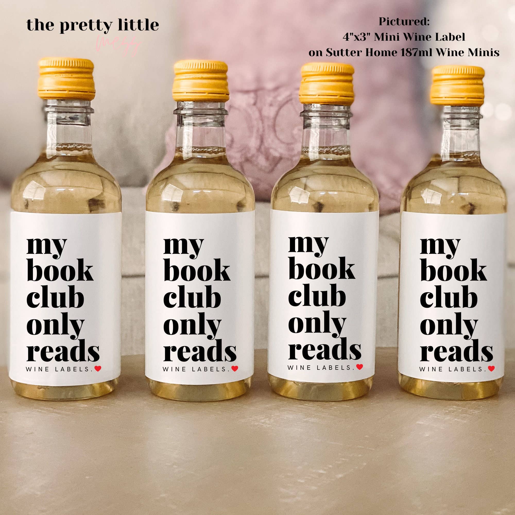 the pretty little mess - Wholesale Gift Tag Label - Book Club Wine Label, Book Club Gift, Funny Wine Label, Book Club Sticker, My Book Club Only Reads Wine Labels1
