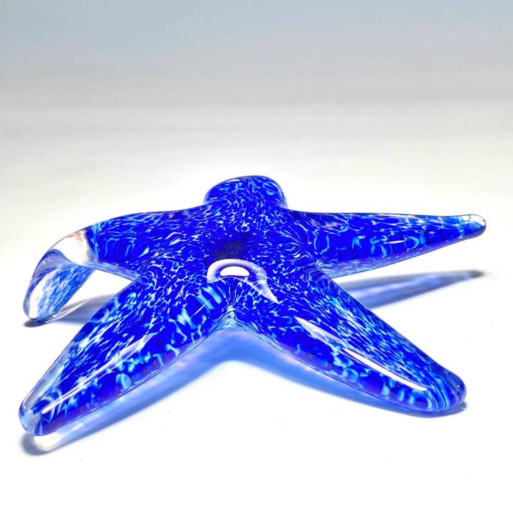 Gibbons Glass – Großhandel Tischdeko – Handgeblasener Glas-Seestern - Kobalt und Weiß - 5,5 Zoll - Handgefertigte Glaskunst von John Gibbons1