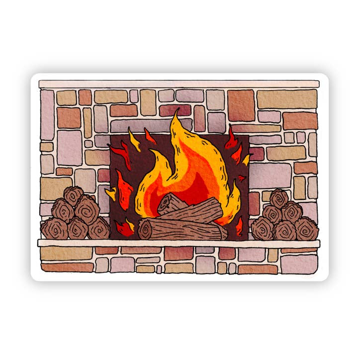 Fireplace Cozy Vibes Sticker for wholesale by Big Moods