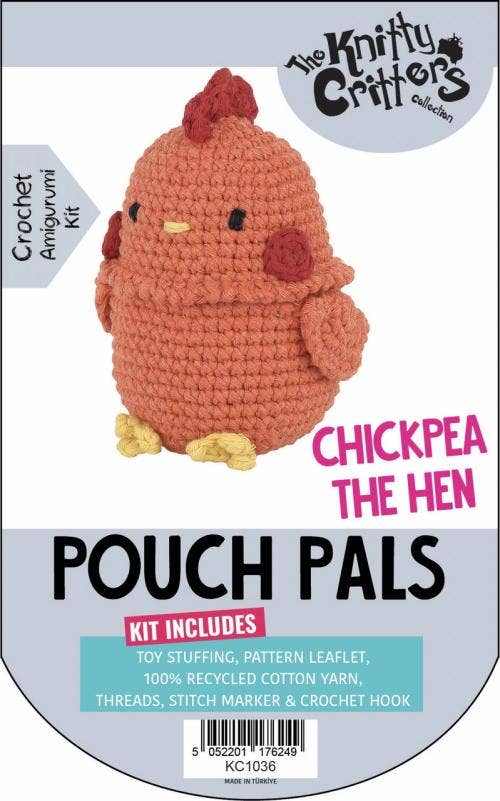 Creative World of Crafts - Venta al por mayor Material para punto/ganchillo - Knitty Critters - Pouch Pals 3 - Chickpea La Gallina1